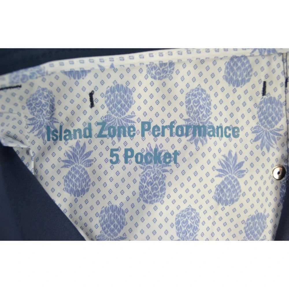 Tommy Bahama Island Zone Performance Pants Men 38x33 Tag-36x34 Navy Blue Stretch
